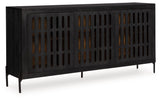 Vallisburg - Black / Natural - Accent Cabinet by Signature Design by Ashley® | Bel Furniture
