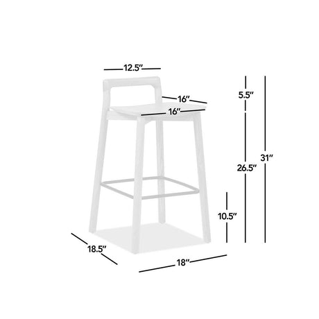 Sven - Modern Minimalist Low Back Counter Stool - Natural Blonde Ash - view 5