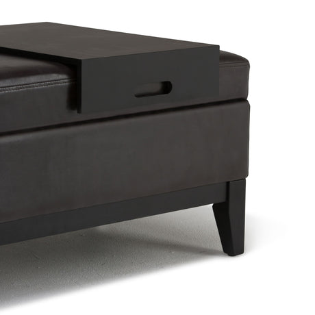 Oregon - Contemporary Storage Ottoman Bench With Tray - view 30