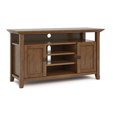 Amherst - TV Media Stand - Medium Saddle Brown by Simpli-Home | Bel Furniture