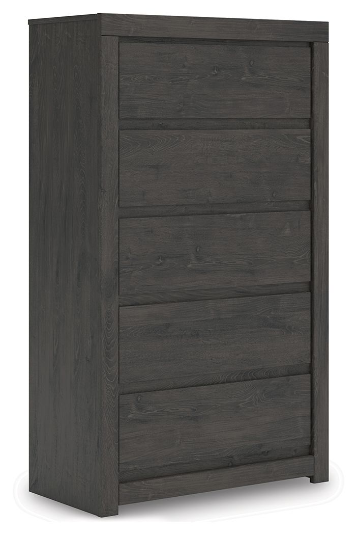 Fraluna - Charcoal - Five Drawer Chest by Signature Design by Ashley® | Bel Furniture