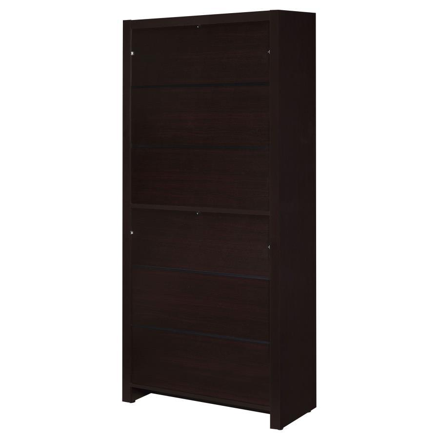 Skylar - 5-Shelf Bookcase With Drawer - Cappuccino