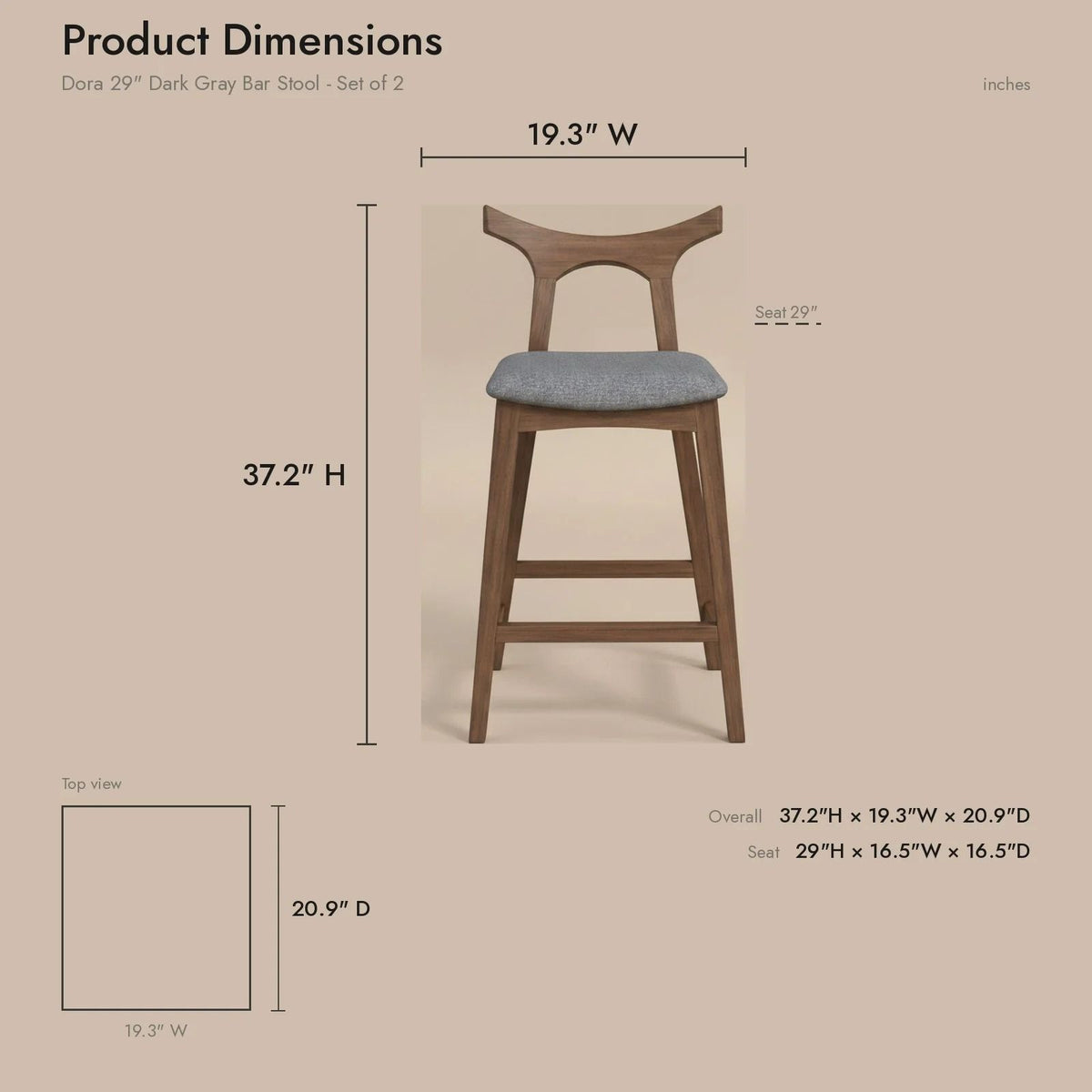 Hester - Upholstered, Square Bar Chair (Set of 2)