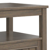Lev - End Table With Bottom Drawer - Smoky Brown by Simpli-Home | Bel Furniture