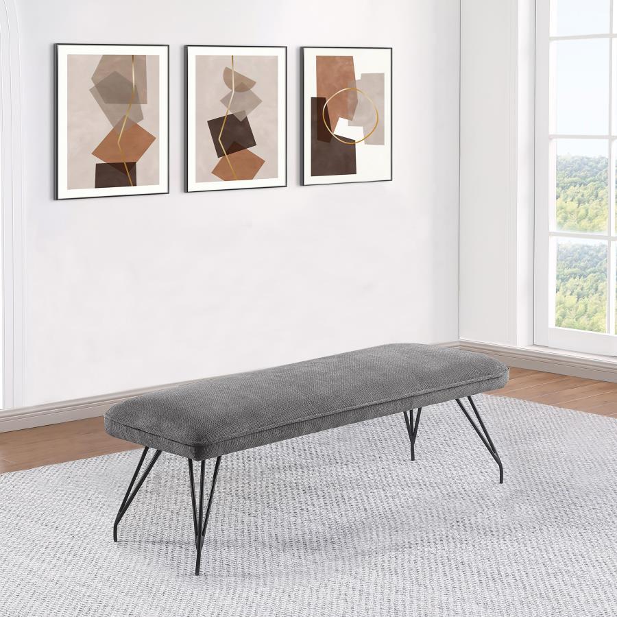 Dodson - Fabric Upholstered Dining Bench - Gray