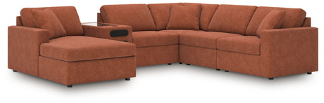 Modmax - Spice - Sectional Light Brown 6 Pc. Sectional With Audio System, Laf Corner Chaise by Signature Design by Ashley® | Bel Furniture