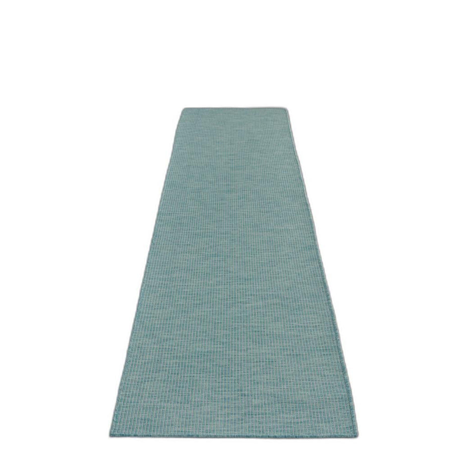 10' Power Loom Runner Rug - Aqua