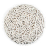 Coates - Round Macrame Pouf - Natural by Simpli-Home | Bel Furniture
