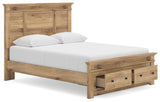 Makidern - Panel Storage Bed With Storage Footboard