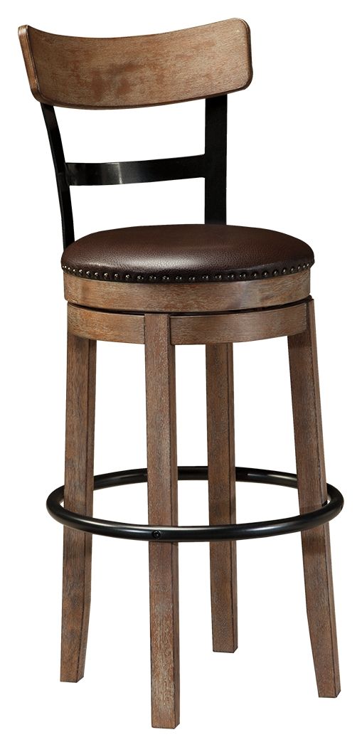 Pinnadel - Swivel Barstool Light Brown 20''W x 20''D x 42''H by Signature Design by Ashley® | Bel Furniture