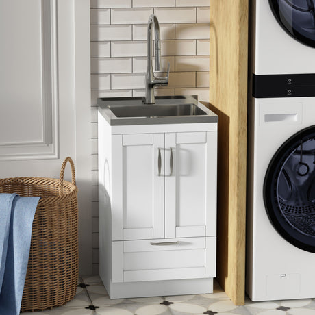 Reed - Deluxe Laundry Cabinet With Pull-Out Faucet And Stainless Steel Sink - view 25
