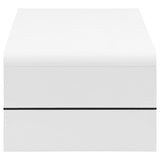 Airell - Rectangular Coffee Table With Shelf - White High Gloss by CoasterEssence | Bel Furniture