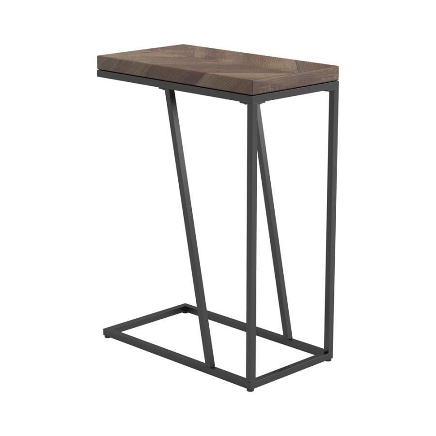 Sergio - Engineered Wood C-Shaped Side Table Dark Brown by CoasterEveryday | Bel Furniture