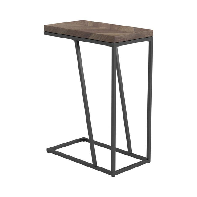 Sergio - Engineered Wood C-Shaped Side Table Dark Brown by CoasterEveryday | Bel Furniture