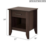 Roller Drawer Glides Nightstand
