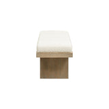 Bella - Upholstered Modern Accent Bench - Ivory White by Jennifer Taylor Home | Bel Furniture
