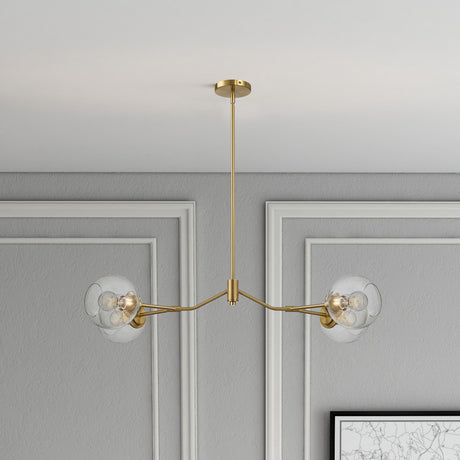 Jewel - 4 Lights Chandelier Ceiling Hanging Light Fixture - Clear / Gold - view 5