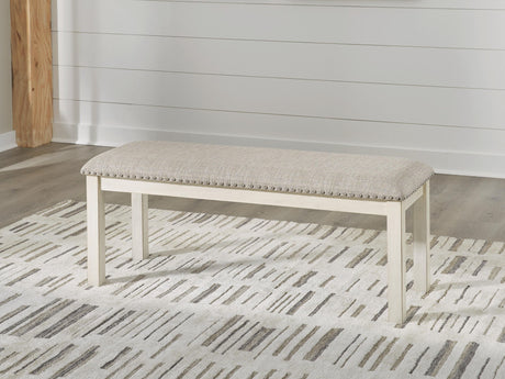 Robbinsdale - Large Upholstered Dining Room Bench - Antique White - view 5
