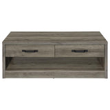 Felix - 2-Drawer Engineered Wood Coffee Table - Gray Driftwood by Coaster Fine Furniture | Bel Furniture
