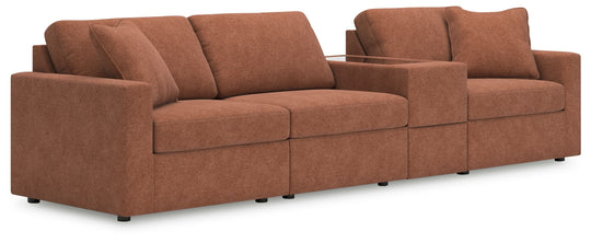 Modmax - Spice - Sectional Light Brown 4 Pc. Sectional With Storage Console by Signature Design by Ashley® | Bel Furniture