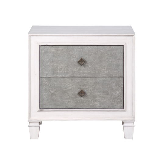 Katia - Weathered Night Stand - Gray / White