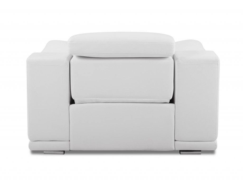 Mod Winter Italian Leather Recliner Chair - White