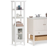 Acadian - Bath Storage Tower - Pure White by Simpli-Home | Bel Furniture