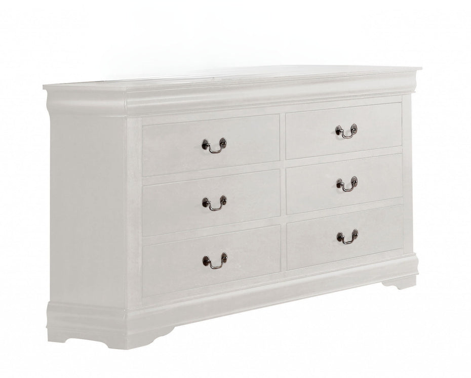 Six Drawer Double Dresser Wood - White