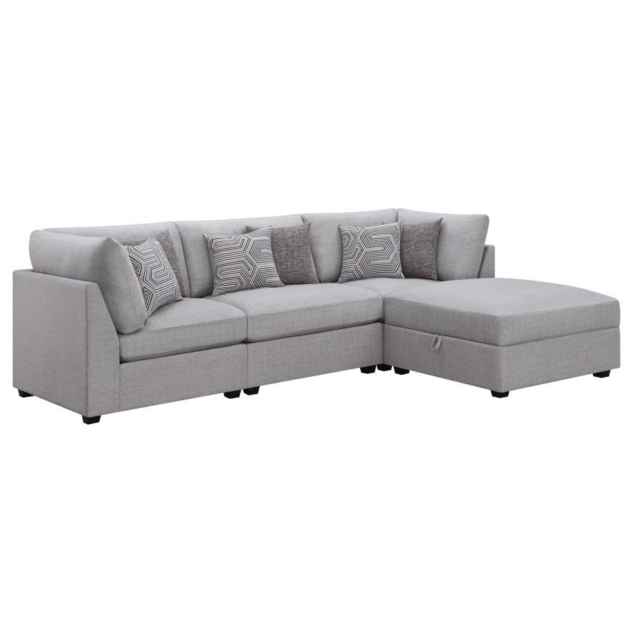 Cambria - Upholstered Modular Sectional Sofa Gray 4 Pc. Sectional by CoasterElevations | Bel Furniture