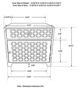 August - 1-Drawer Trellis Pattern Storage Cabinet - White Washed by CoasterEssence | Bel Furniture
