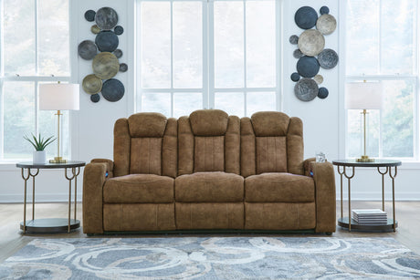 Wolfridge - 2 Pc. - Power Reclining Sofa, Power Reclining Loveseat With Console - Brindle - view 8