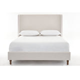 Hayden - King Size Upholstered Wingback Bed With And Tall 54" Headboard - Ivory