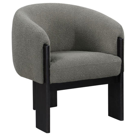 Valdez - Boucle Upholstered Barrel Back Accent Chair Dark Brown by CoasterEveryday | Bel Furniture