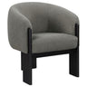 Valdez - Boucle Upholstered Barrel Back Accent Chair Dark Brown by CoasterEveryday | Bel Furniture