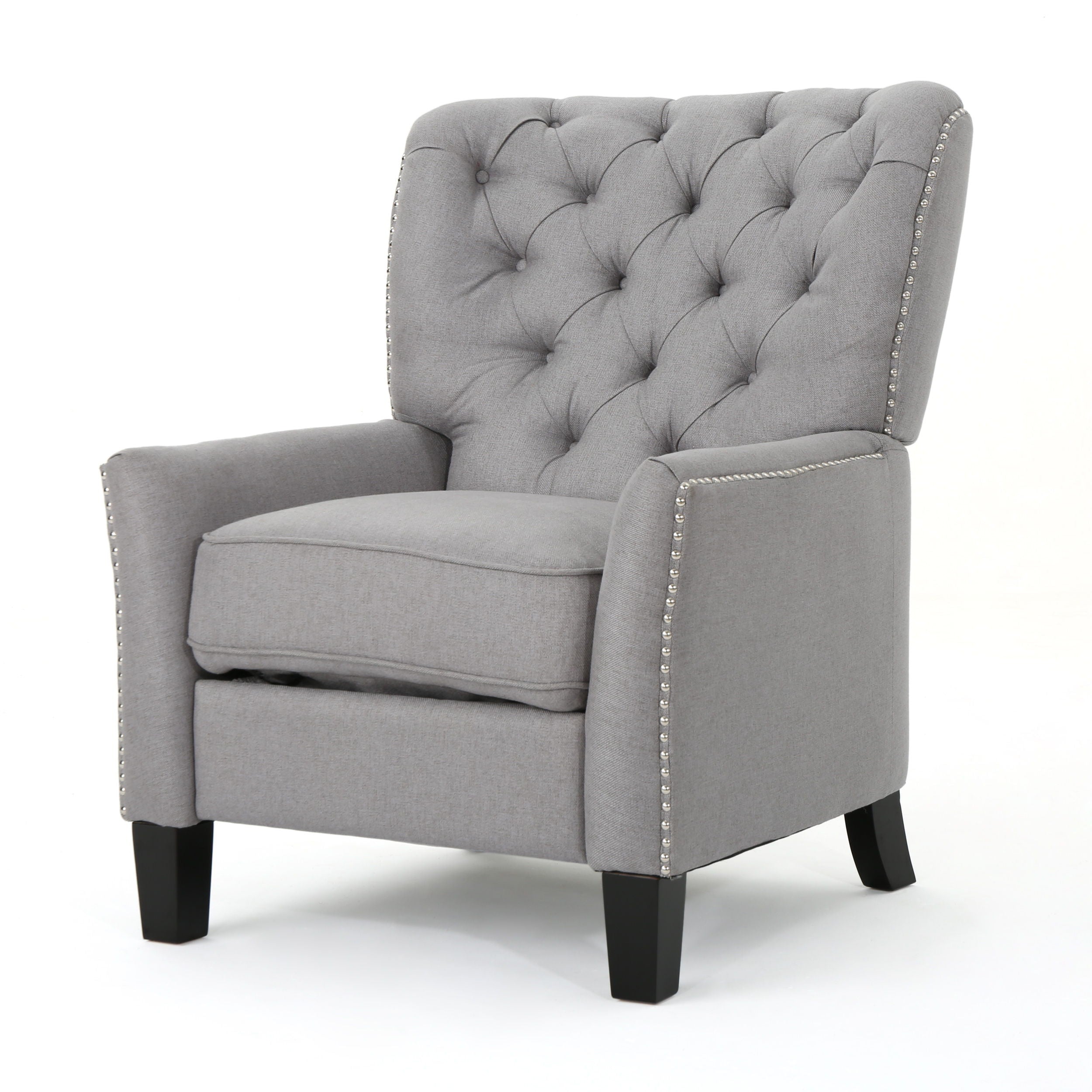 Modern Fabric Push Back Recliner - Light Gray