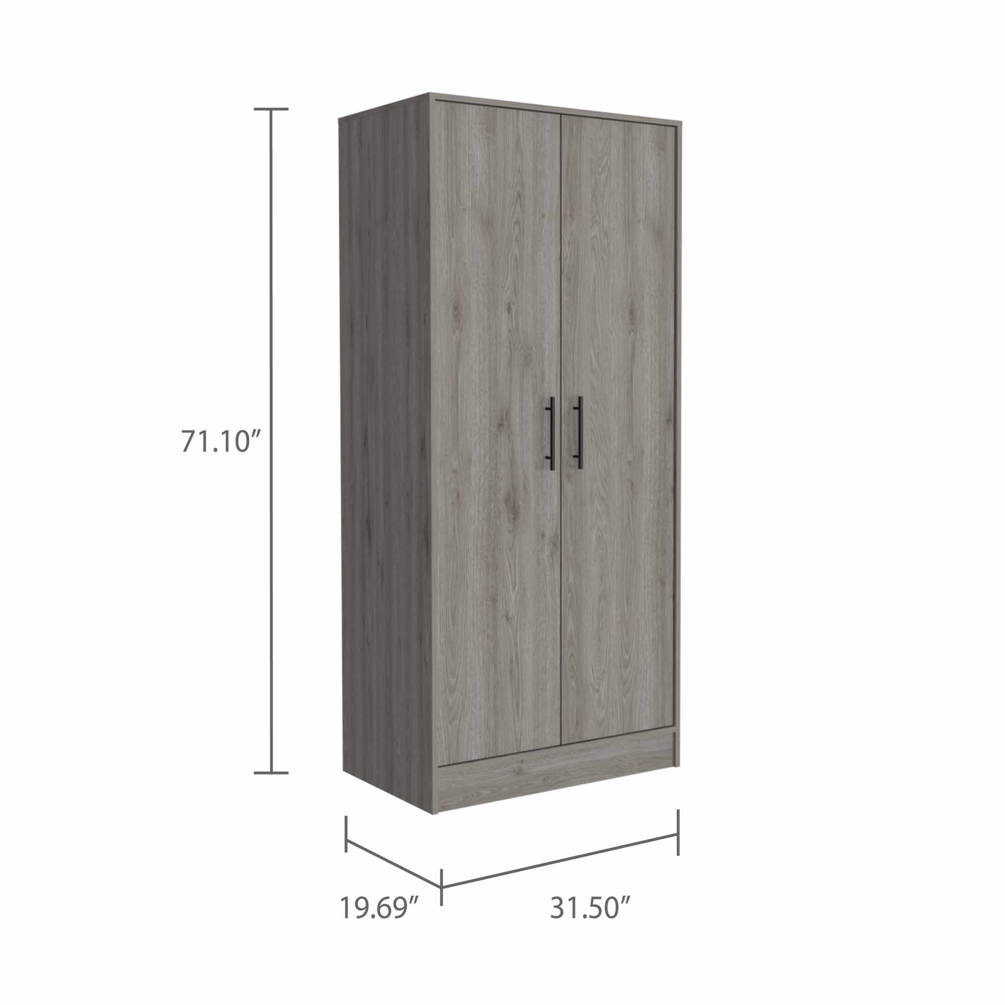 Tall Two Door Closet - Light Gray