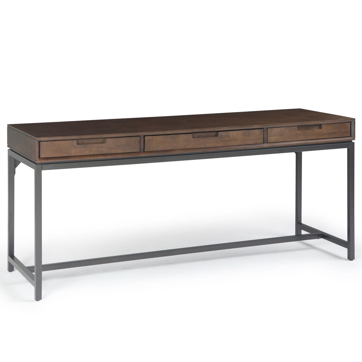 Banting - Mid Century Wide Desk, Handcrafted Dark Brown by Simpli-Home | Bel Furniture