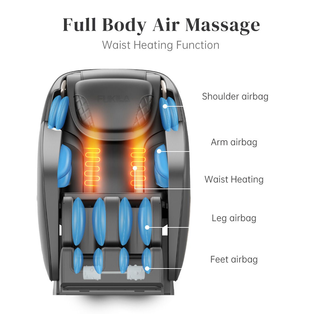 Massage Chair, Zero Gravity Shiatsu Massage Chairs Full Body And Recliner Sl-Track Massage Chair With Bluetooth Speaker, Anion, Thai Stretch, USB Charing, Heating And Foot Roller Massager - Black