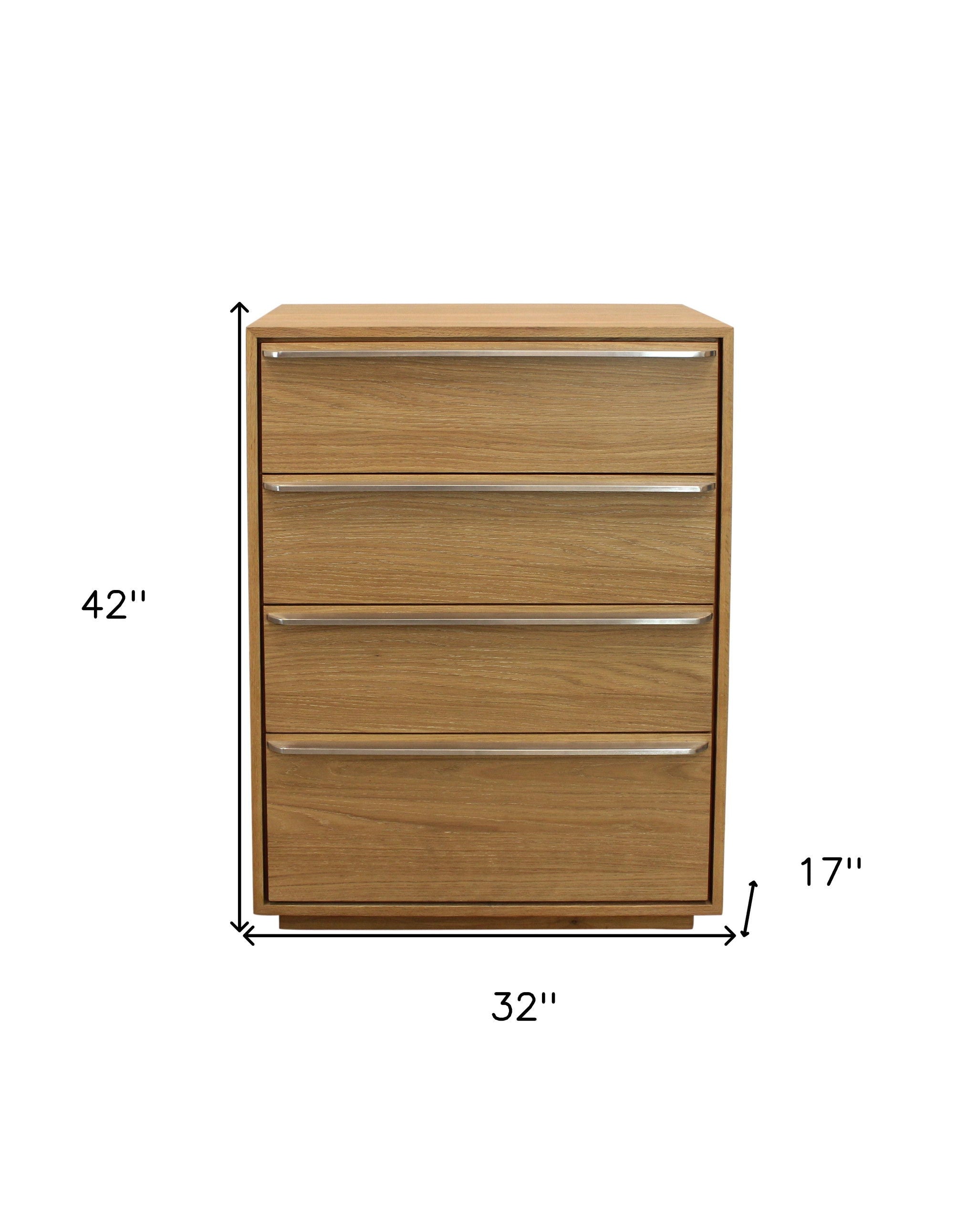 Solid Wood 4 Drawer Dresser - Natural