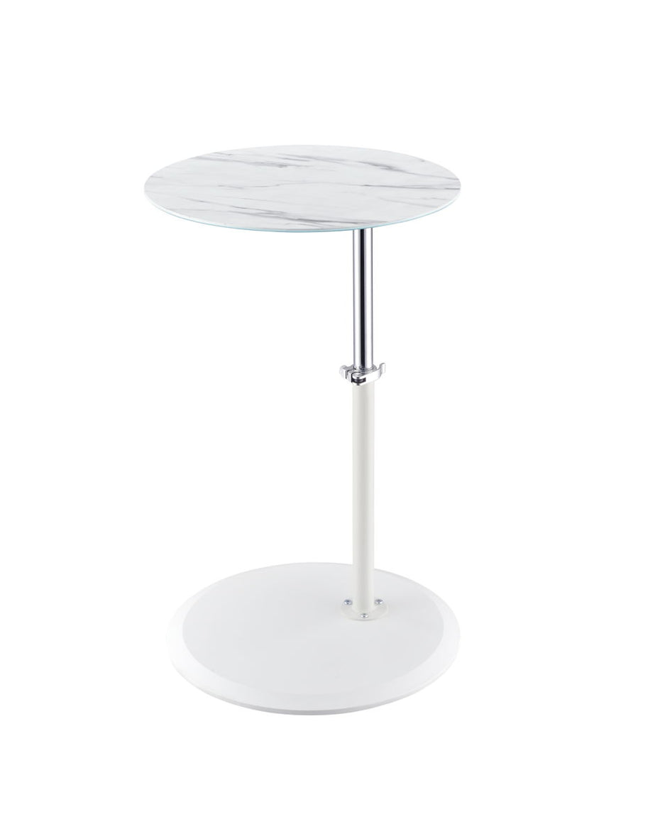 Orbit - 15.5" End Table With Height Adjustable Marble Textured Top