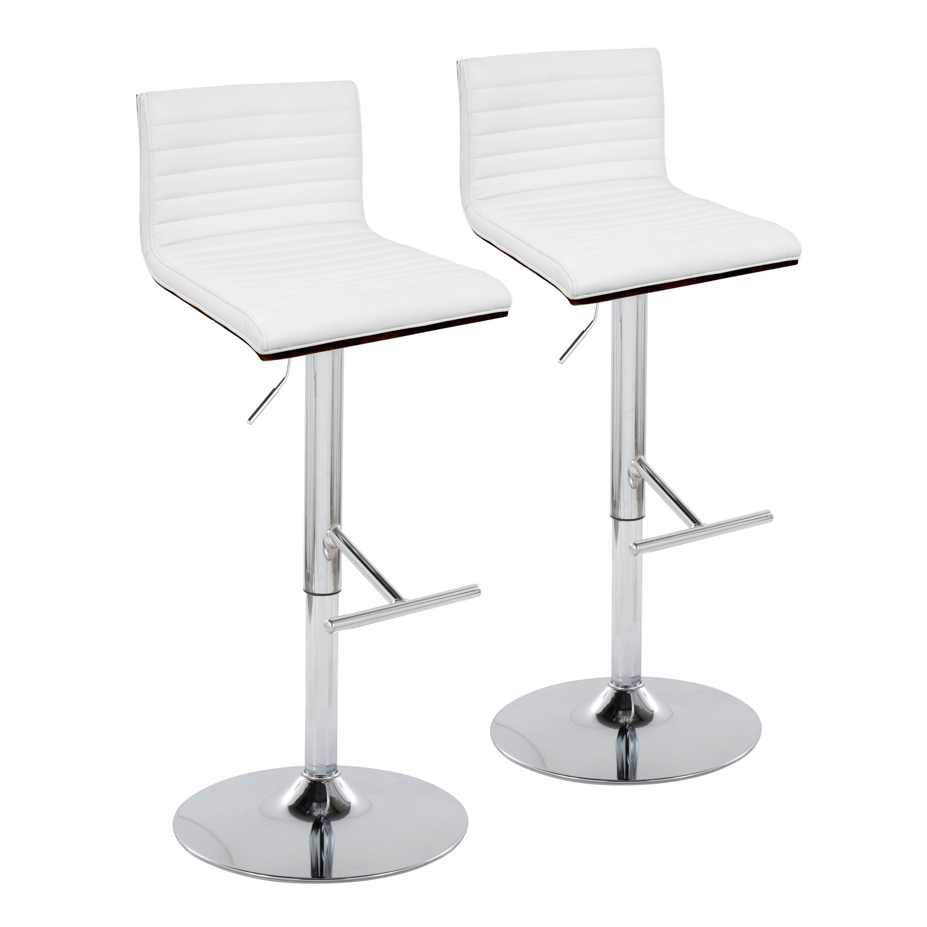 Mason - Contemporary Adjustable Barstool & Swivel With Straight T Footrest (Set of 2)