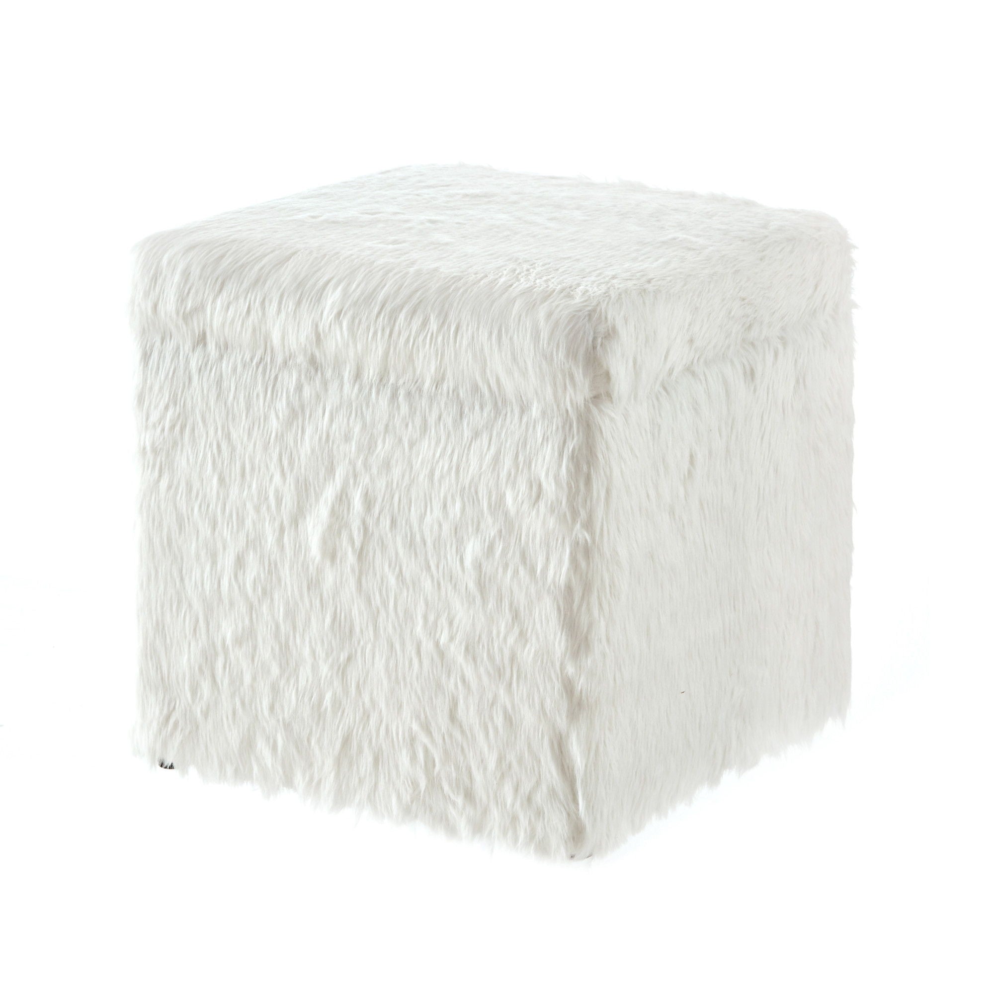 Faux Fur Storage - White / Black