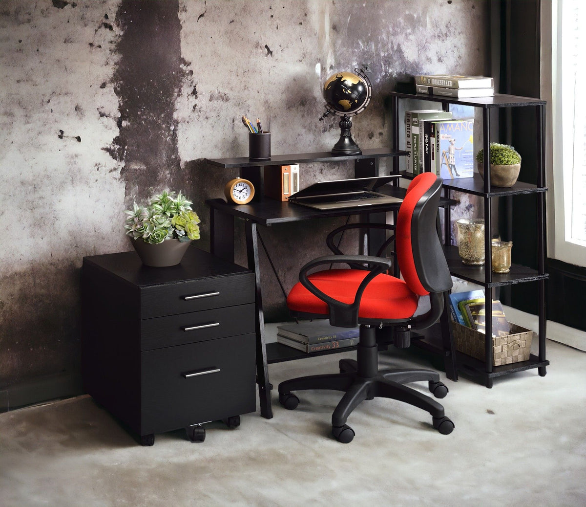 Nypho - Writing Desk - Wood Black by Urban Nest | Bel Furniture