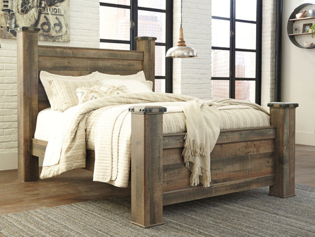 Trinell - Poster Bed Dark Brown by Signature Design by Ashley® | Bel Furniture