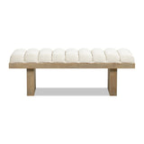 Bella - Upholstered Modern Accent Bench - Ivory White by Jennifer Taylor Home | Bel Furniture