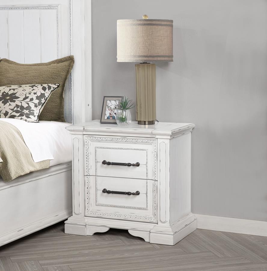 Mckinney - 2-Drawer Nightstand With Dual USB - Vintage White