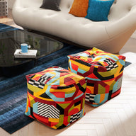 Pouf Luxury Oversized Bean Bag Cube Ottoman by Jennifer Taylor Home | Bel Furniture