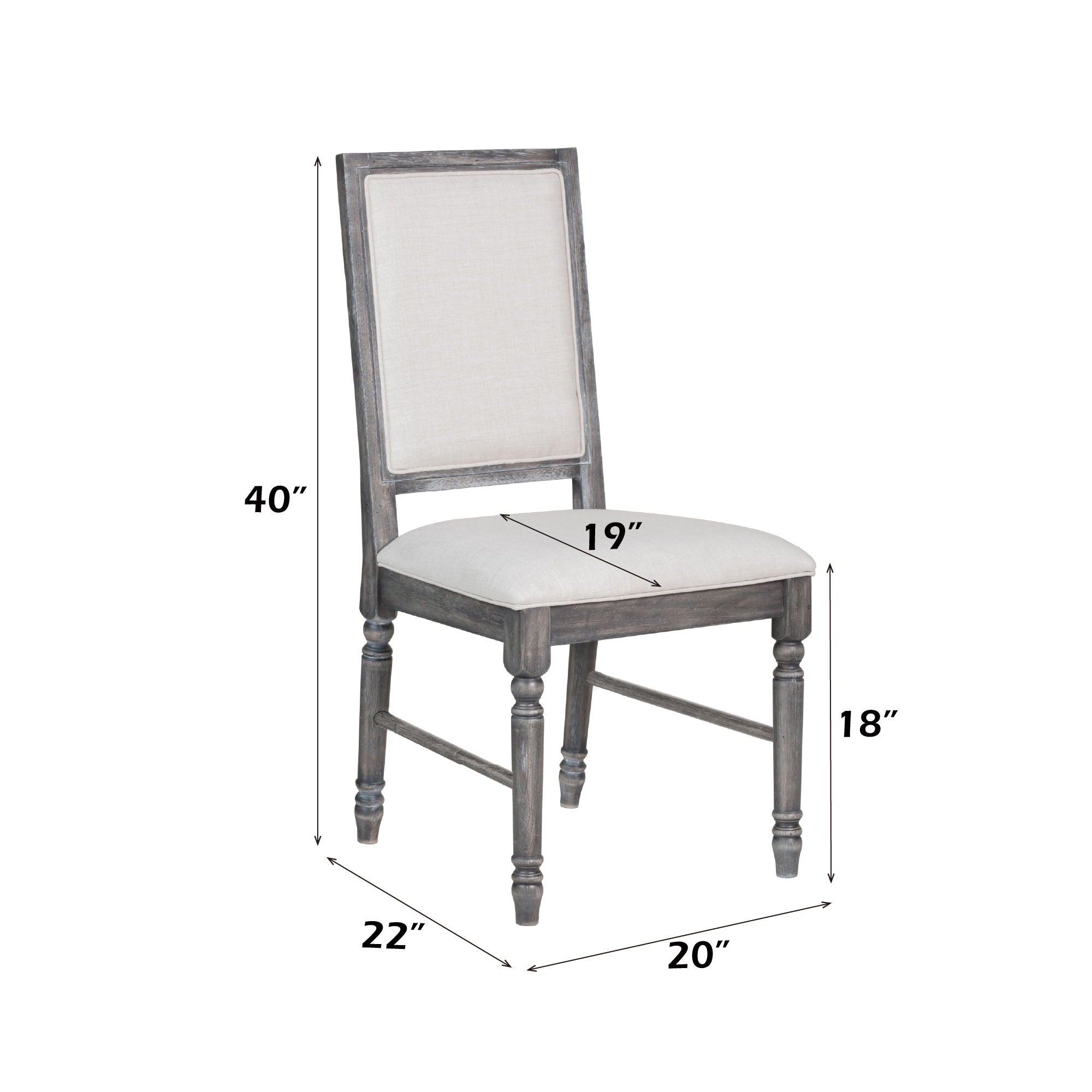 Leventis - Weathered Side Chair - Cream / Gray