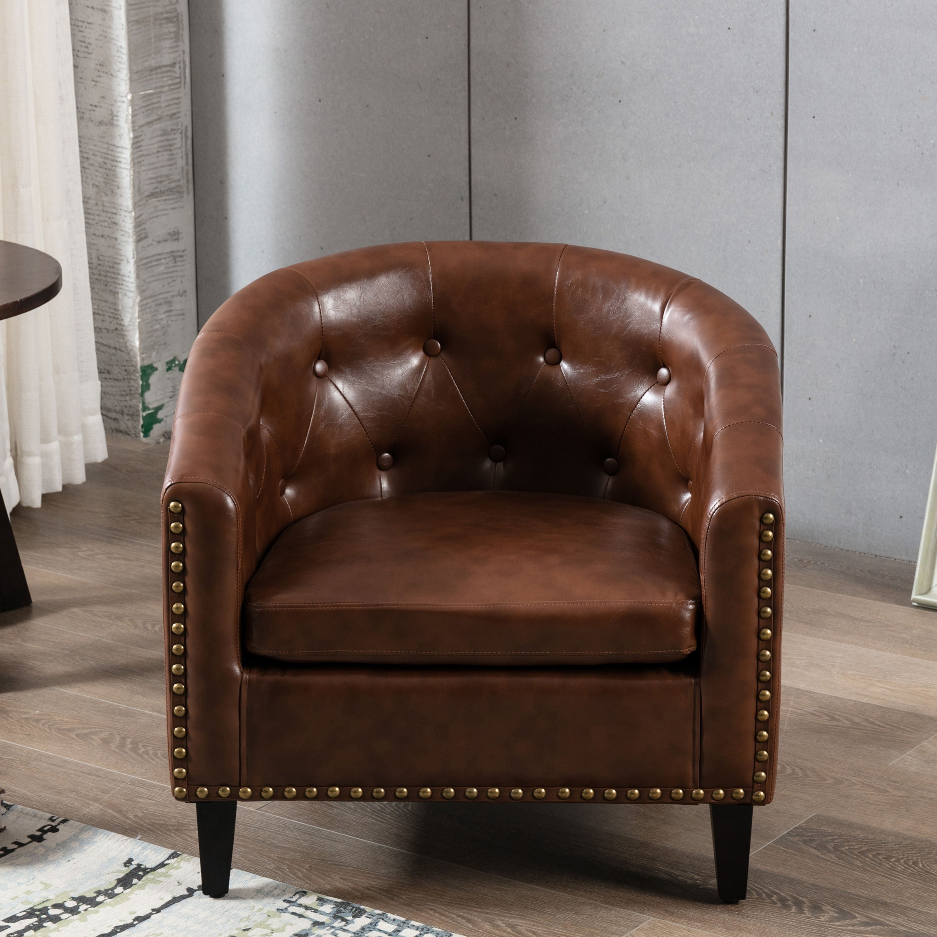 Tufted Barrel Chairtub Chair For Living Room Bedroom Club Chairs