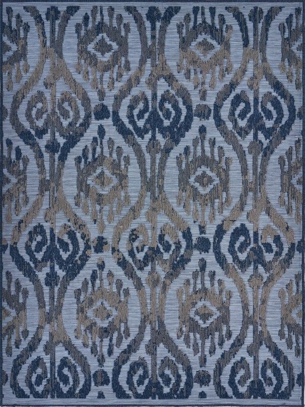 5' X 7' Indoor / Outdoor Area Rug - Blue / Yellow